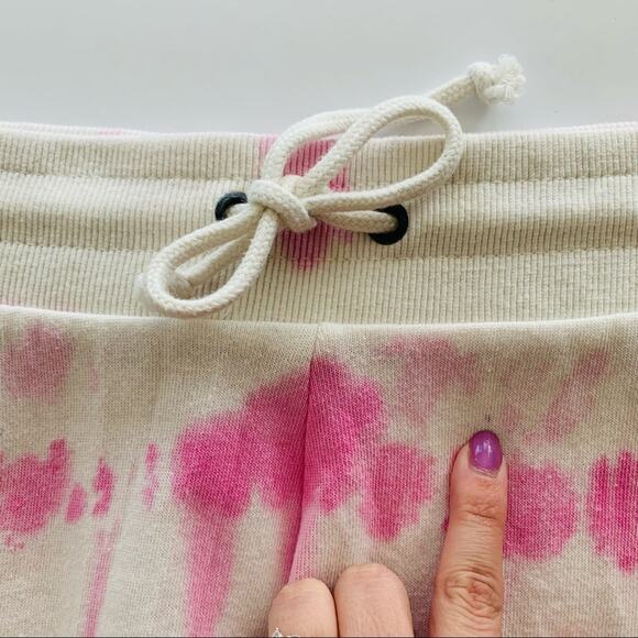 Threads 4 Thought Ivory and Pink Watercolor Tie Dye Pull On Shorts Small - Picture 10 of 10